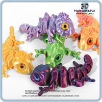 Figurine créative en verre imprimée en 3D, bébé caméléon à articulations mobiles, animal réaliste, best-seller transfrontalier, pour la maternité et le bureau