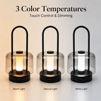 Lampe de table solaire portable en plastique pour extérieur, lumière de jardin LED moderne, couleur réglable, intensité variable, commande tactile, sans fil, batterie intégrée, protection oculaire
