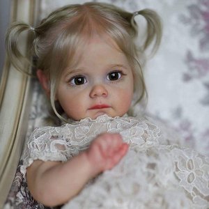 Muñeca de reencarnación de niña realista de 22 pulgadas con cuerpo suave, muñeca de imitación de bebé de vinilo. A las niñas les gustan las muñecas delicadas - Product Image 2