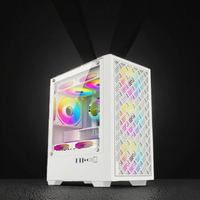 Boîtier PC de jeu LY nouvelle génération, format Mid Tower, avec panneau latéral en verre trempé, construction en acier, compatible MATX/ITX.