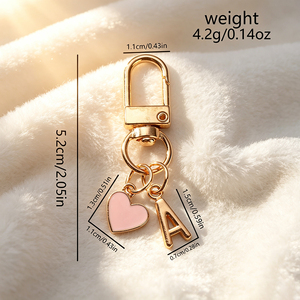 Custom Initial Letter Keychain Zinc Alloy Enamel Charms Metal Swivel Clasp <b>Key</b> Holder Handbag Decorative Accessories - Product Image 1