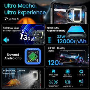 Teléfono Inteligente Resistente LAGENIO Rhino 1 Pro, Compatible con ESIM, 12000mAh, Cámara de 64MP, NFC, 8+256GB, Android 16, Linterna para Camping - Product Image 2