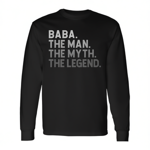 T-shirt à manches longues Baba The Man The Myth The Legend, unisexe, col rond, cadeau pour réunion de famille pour adultes - Product Image 3