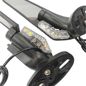 CNC Aluminum Alloy Motorcycle <b>Mirror</b> With LED Light Black Pair For Retrofit Upgrade <b>Square</b> Type - Product Image 1