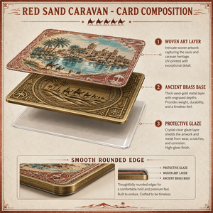 Carta da Collezione in Metallo Personalizzata Serie Caravan Sabbia Rossa con Rilievo 3D in Ottone Antico, Souvenir Regalo, Produzione OEM ODM - Product Image 2