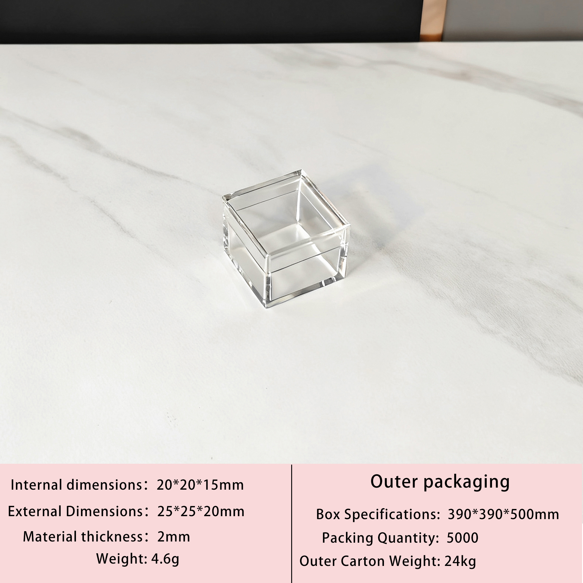 25x25x20 mm de hauteur