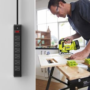 ETL chứng nhận kim loại ổ cắm Wall Mount 6 cửa hàng Heavy Duty <span class=keywords><strong>Power</strong></span> Strip với 6-foot SJT 3/C 14awg điện mở rộng dây - Product Image 5