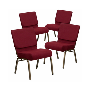 Venta al por mayor muebles comerciales Silla de Teatro Auditorio tela púrpura acolchado sillas de Iglesia - Product Image 4