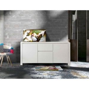 Credenza in Legno di Faggio 185x50 cm H. 84 Bianco Spazzolato - Product Image 1