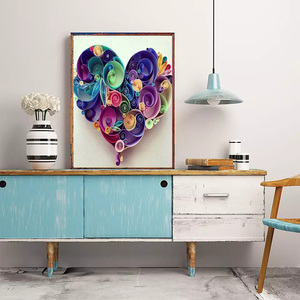 Fabbrica personalizzata il fiore di carta colorato amore cuore 5d fai da te ab pittura diamante Indoor Home Wall Decor Modern Full Drill Painting - Product Image 3