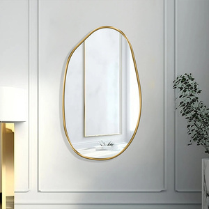 Specchio da Parete Decorativo Dorato Personalizzato, Irregolare e Asimmetrico in Stile Art Deco con Cornice in Metallo per Soggiorno, Bagno e <span class=keywords><strong>Ingresso</strong></span> - Product Image 1