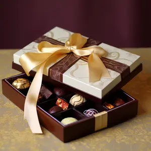 チョコレートのイチゴのためのカスタム印刷された食用リンダーチョコレートバー紙ラッピングトリュフボックス