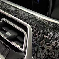 WRAPMASTER 1.52*15m TPU Brillante, Vinilo Adhesivo para Automóviles con Diseño de Fibra de Carbono Forjado, Película Protectora de Pintura TPU Elástica para Envolver Automóviles