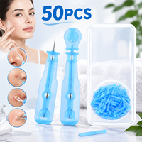 Kit d'aiguilles pour éliminer les points noirs, 50 pièces, en acier inoxydable, outil d'extraction des boutons d'acné, pour salon de beauté professionnel, usage domestique
