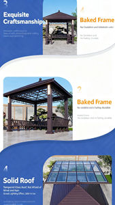 Alta resistência alumínio liga retro <span class=keywords><strong>pergola</strong></span> exterior antigo gazebo jardim construção sunproof - Product Image 6