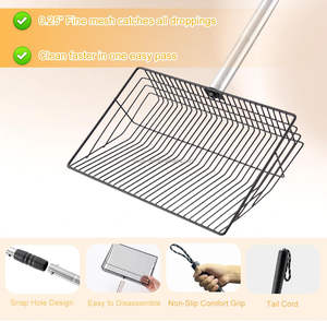 Scooper di pollo e paletta da setacciare con manico regolabile a 4 stadi per la pulizia del pollaio - Product Image 5