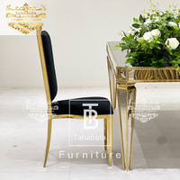 Chaises de luxe modernes pour hôtels, mariages, banquets, location de meubles, chaises en velours noir et métal doré pour événements