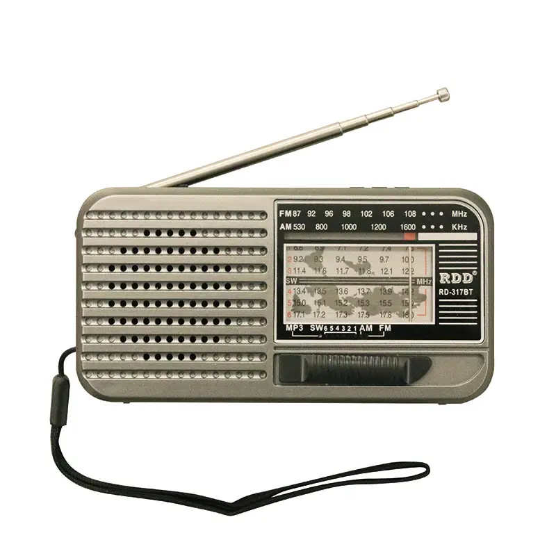 RD-317BT mini portátil am/fm/sw1-6 8 rádio banda com slot tf player ligação sem fios cabo de carga usb bateria de recarga