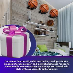 Soporte de Pared para Balón de Resina Negra Premium Hold My Ball, Soporte Deportivo Seguro para Baloncesto, Fútbol, Exhibición para Garaje - Product Image 3