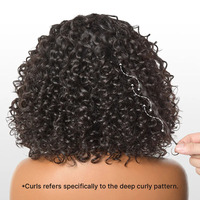 Perruques bouclées profondes pré-coupées en dentelle style bohème, cheveux humains, avec closure 5x5 en dentelle et dessus tressé, cheveux indiens bruts, sans colle, pour femmes