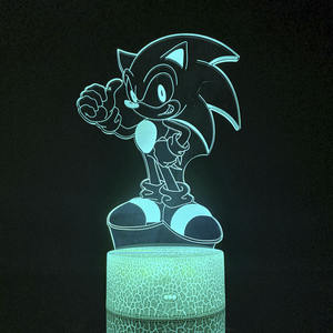<span class=keywords><strong>Sonic</strong></span> le hérisson série <span class=keywords><strong>veilleuse</strong></span> créative 3D craquelée conception <span class=keywords><strong>veilleuse</strong></span> 7 couleurs acrylique lampe de table - Product Image 2