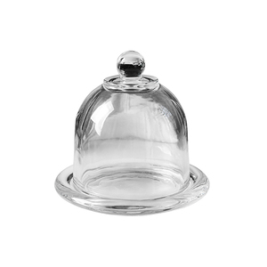 Mini cubierta de fruta de cristal transparente soplado, para el hogar Decoración elegante, cúpula Europea G105 para almacenamiento de bandeja de pastel de prevención de polvo - Product Image 1