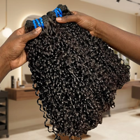 Extensions de cheveux brésiliens haut de gamme 12A Grade Fumi, Super Double Drawn, vierges, cuticules alignées, boucles Funmi Pixie, couleur naturelle