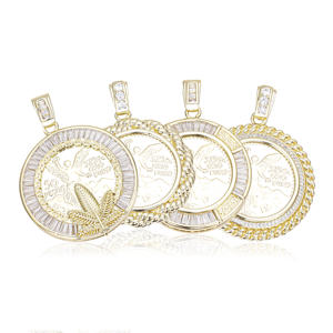 CM <span class=keywords><strong>YIM</strong></span> ขายส่งเครื่องประดับแฟชั่น จี้ทองชุบ 14k ประดับเพชรซิร์คอน สไตล์ฮิปฮอป จี้เหรียญเม็กซิโกเซนเทนนารี 1947 50 เปโซ สัญลักษณ์แห่งอายุยืน - Product Image 1