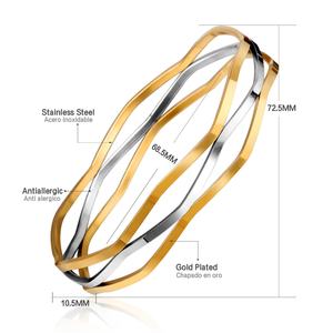 Joyería de Moda, Brazalete de Acero Inoxidable de 3 Colores, Brazalete Delgado con Estrella, para Mujeres, Amantes de las Marcas Favoritas - Product Image 4