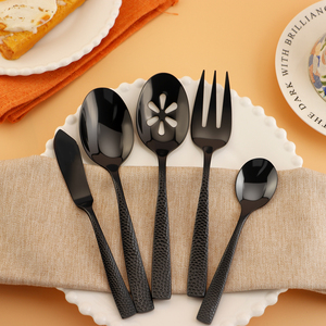 Classic Luxury Black Serving Spoons, Serving Fork, Butter Knife Spoon Fork Set Buffet Serving Cutlery - Product Image 5