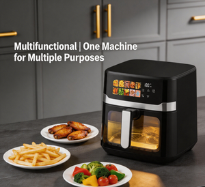 <span class=keywords><strong>Friteuse</strong></span> à air numérique grande capacité 8L 1800W, cuisson saine <span class=keywords><strong>sans</strong></span> <span class=keywords><strong>huile</strong></span> avec écran tactile LED et fenêtre visible, finition noir mat - Product Image 5