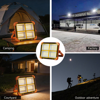 Linterna Solar LED Súper Brillante para Exteriores, Camping, Portátil, Resistente al Agua IP66, de Emergencia, ABS, 50W, Ángulo de Haz Ajustable