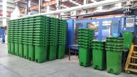 Poubelle à roulettes en plastique HDPE de 240 L, résistante à la corrosion, avec couvercle rabattable, pour usage intérieur/extérieur, motif imprimé DIY, recyclage