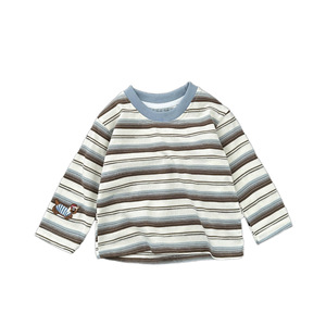 Ensemble T-shirt rayé à manches longues en coton pour bébé garçon et pantalon décontracté style western pour le printemps et l'automne - Product Image 5