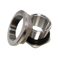 Accessoires d'interface de sortie d'entrée de vidange de tour 304 fil interne en acier inoxydable adaptateur de joint de réservoir d'eau connecteur de cloison