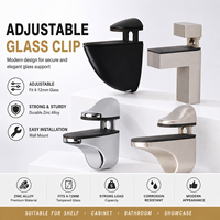 Support de fixation mural réglable en acier inoxydable pour étagère en verre, idéal pour cuisine, salle de bain, armoire et meubles