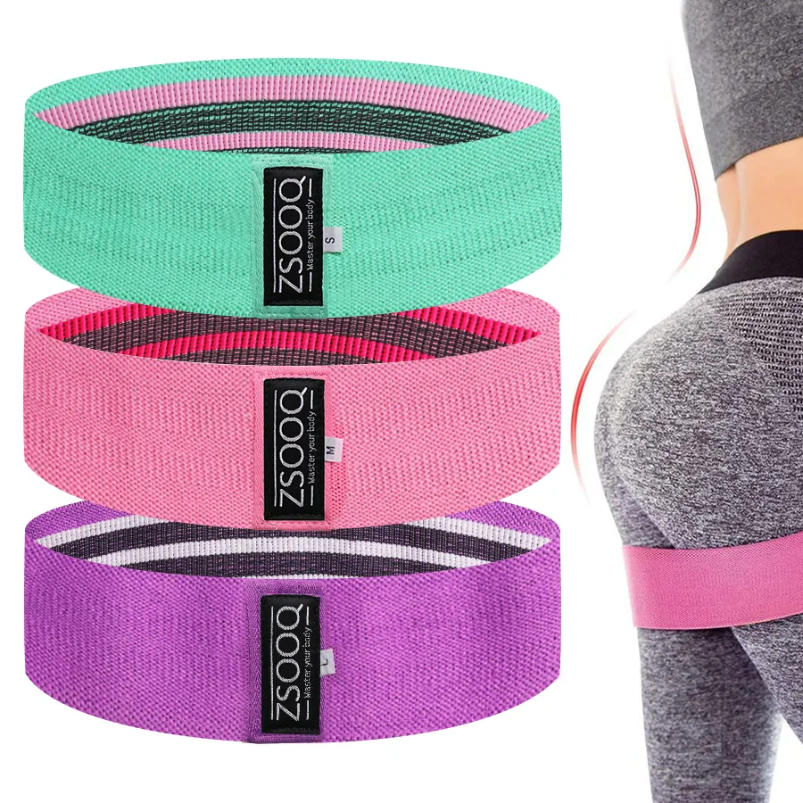 2021 New Design Premium Leopard Colorful 3 Resistance Level Pilates Fabric Booty Band Hip Circle