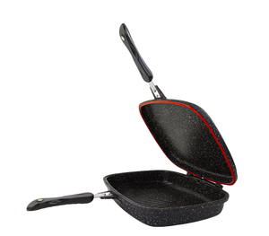 Padella doppia faccia <span class=keywords><strong>32cm</strong></span> con doppia griglia in marmo per la casa fustellare padella in metallo alluminio - Product Image 5