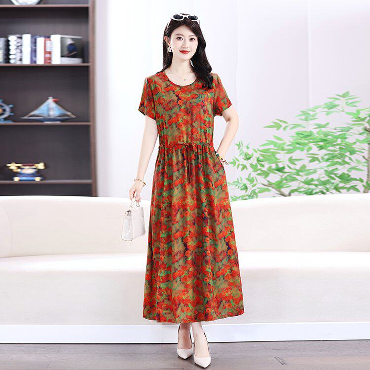 Buy In Bulk Dresses Elderly Woman Geometric Pattern Design | Alibaba.com