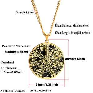 Collier pendentif en acier inoxydable, oracule <span class=keywords><strong>des</strong></span> dominos, pratique de la divination, talisman de prédiction du futur - Product Image 3