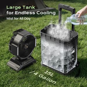 Ventilador Portátil con Ruedas y Tanque de 15L, Batería de 30000mAh, Silencioso (36dB), para Exteriores - Product Image 3