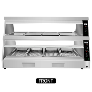 Chauffe-Plats Double Couche en Acier Inoxydable Tustin Style 400L avec Verre Transparent pour Distribution et Maintien au Chaud des Burgers - Product Image 5