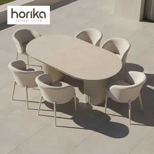Nouveau design hôtel villa tissu enveloppant résistant aux UV patio balcon ensemble de salle à manger en aluminium jardin mobilier d'extérieur <span class=keywords><strong>table</strong></span> et chaises ensemble - Product Image 2