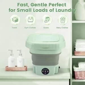 Mini Lavadora Portátil Plegable de 9 Litros, Equipada con Secado Rotatorio Totalmente Automático y Semiautomático - Product Image 2