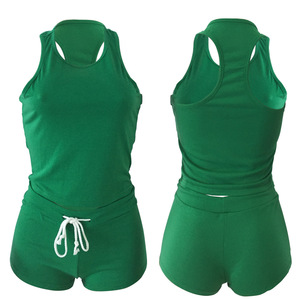 Completo Sportivo Estivo da <span class=keywords><strong>Donna</strong></span> Conyson, Due Pezzi con Logo Personalizzato, Top e Pantaloncini per Adulti - Product Image 3