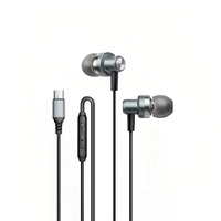 Auriculares Intrauditivos con Cable OEM, Cancelación Activa de Ruido (ANC), Micrófono, Control de Volumen, Resistentes al Agua IPX-4, Tipo C, Metal y Silicona