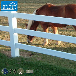 Ganado vinilo 3 rieles PVC 3 riel caballo paddock granja valla poste <span class=keywords><strong>Rancho</strong></span> <span class=keywords><strong>blanco</strong></span> - Product Image 3