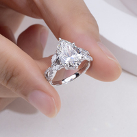 MSR-1940 or 18 carats 3ct E VS1 taille poire laboratoire cultivé diamant émeraude bague de fiançailles personnalisée exposition bijoux pour femme mariage IGI