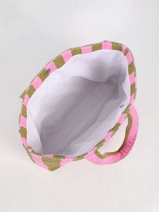 Bolsas de Playa de Tela de Rizo Personalizadas al por Mayor con Logotipo, Bolsas de Viaje a Rayas de Gran Capacidad para Mujer - Product Image 5
