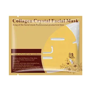 OEM grosir masker wajah Kristal Kolagen hidrogel emas 24K masker wajah pelembab masker hidrogel